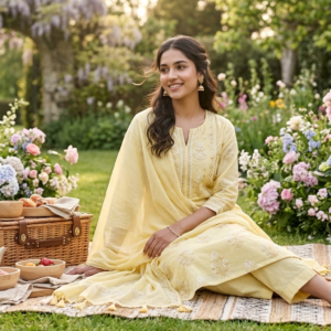 Sunshine Bloom Cotton Kurta Set